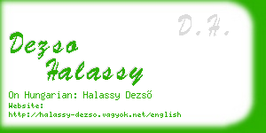 dezso halassy business card